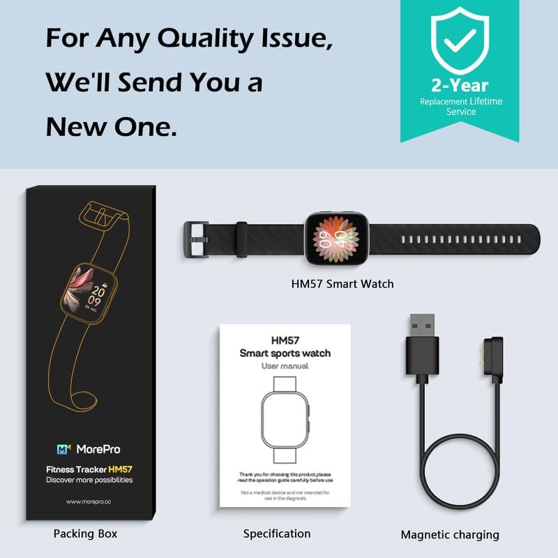 MorePro Smart Watch for Men Women(Make/Answer Call) Sports Fitness Trackers for iPhone Android 