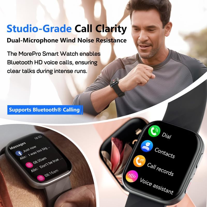 MorePro Smart Watch for Men Women(Make/Answer Call) Sports Fitness Trackers for iPhone Android 