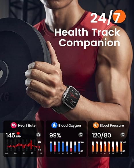 Smart Watch for Men for iPhone&amp;Android: 100 Day+Battery Life, Smart Watch(Answer/Make Calls) 