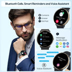 Smart Watches for Men Women Android iOS Phones Touchscreen Waterproof Blood Pressure Heart Rate Step Sport Pedometer 