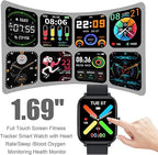 Smart Watch for Men Women Compatible with iPhone Samsung Android Phone 1.83 inch Full Touch Screen 
