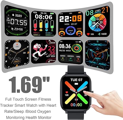 Smart Watch for Men Women Compatible with iPhone Samsung Android Phone 1.83 inch Full Touch Screen 