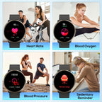 Smart Watches for Men Women Android iOS Phones Touchscreen Waterproof Blood Pressure Heart Rate Step Sport Pedometer 