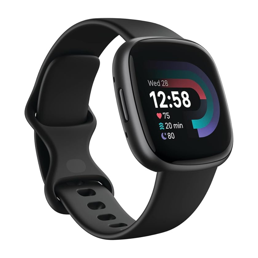 Fitbit Versa 4 Fitness Smartwatch with Daily Readiness, GPS, 24/7 Heart Rate, 40+ Exercise Modes, Sleep Tracking and more, Black/Graphite, One Size (S &amp; L Bands Included) 