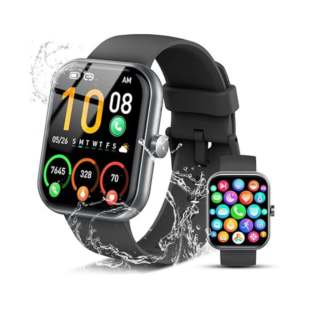 Smart Watch for Men Women (Answer/Make Call), 1.96" HD Fitness Tracker Running Watch 